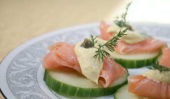 Cucumber with Smoked Salmon