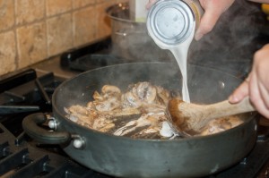 GreenBeanCasserolePouringCoconutMilk